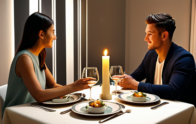 Romantic Dinner**

"A warmly lit dining table set for two, with elegant, fully clothed people enjoying a meal. Soft candlelight from vanilla-scented soy wax candles illuminates the scene. The room is decorated in a modern, minimalist style. Focus on the ambiance and soft lighting. Safe for work, appropriate content, professional, modest. Perfect anatomy, correct proportions, natural pose, well-formed hands, proper finger count, natural body proportions, high quality."

**